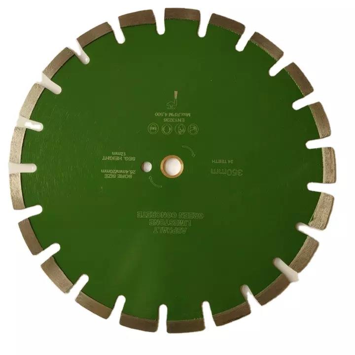 Disco de corte de cuchilla de sierra circular soldada por láser de diamante de 14 pulgadas para asfalto, concreto/asfalto, hormigón verde